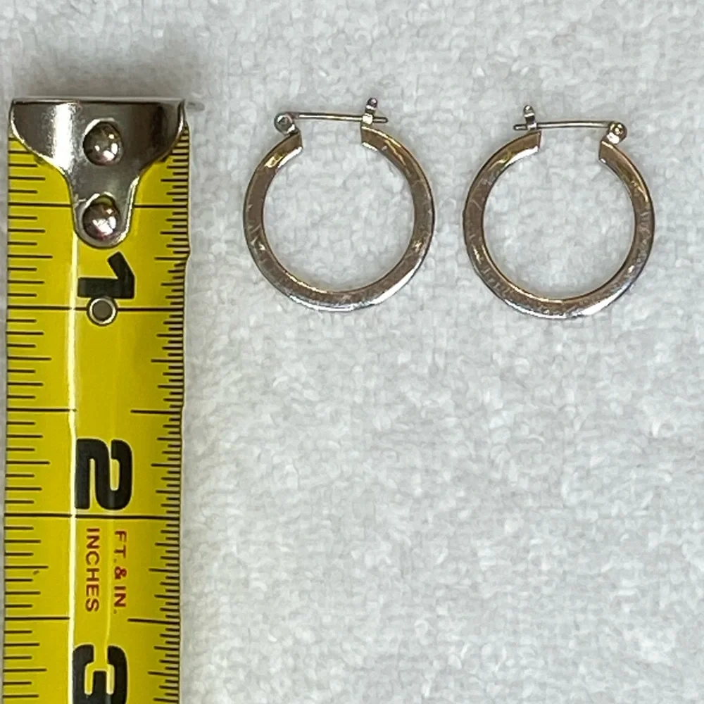 Coach Silver Hoop Earrings with Sparkling Accents - Picture 2 of 2